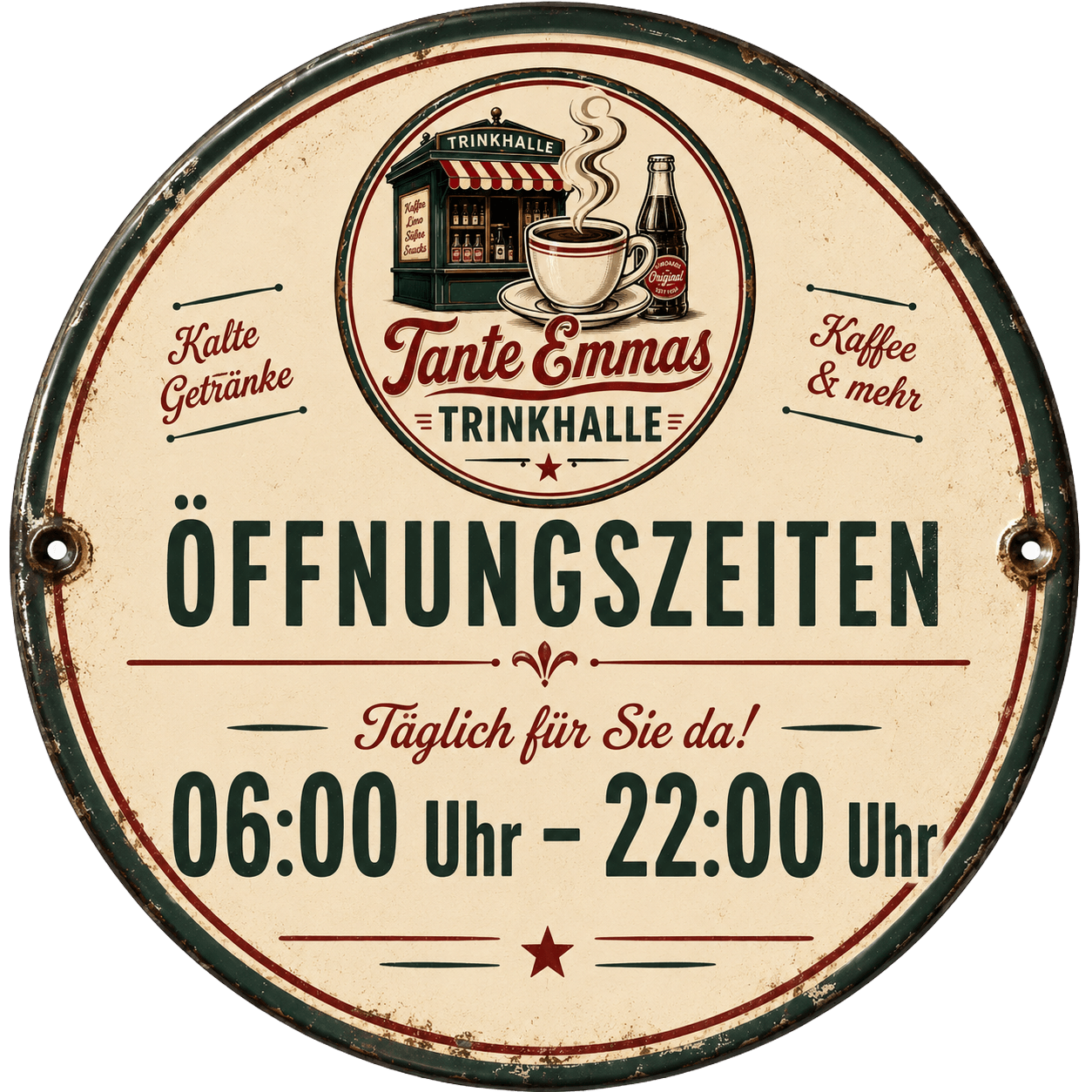 Unsere Öffnungszeiten: Täglich für Sie da! 06:00 Uhr - 22:00 Uhr